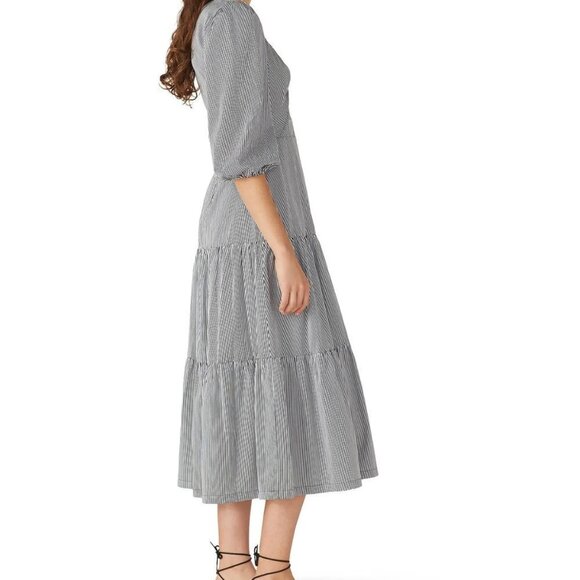 Parker Marzia Striped Cutout Midi Dress - Picture 2 of 7